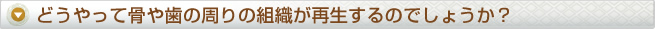 どうやって骨や歯の周りの組織が再生するのでしょうか？